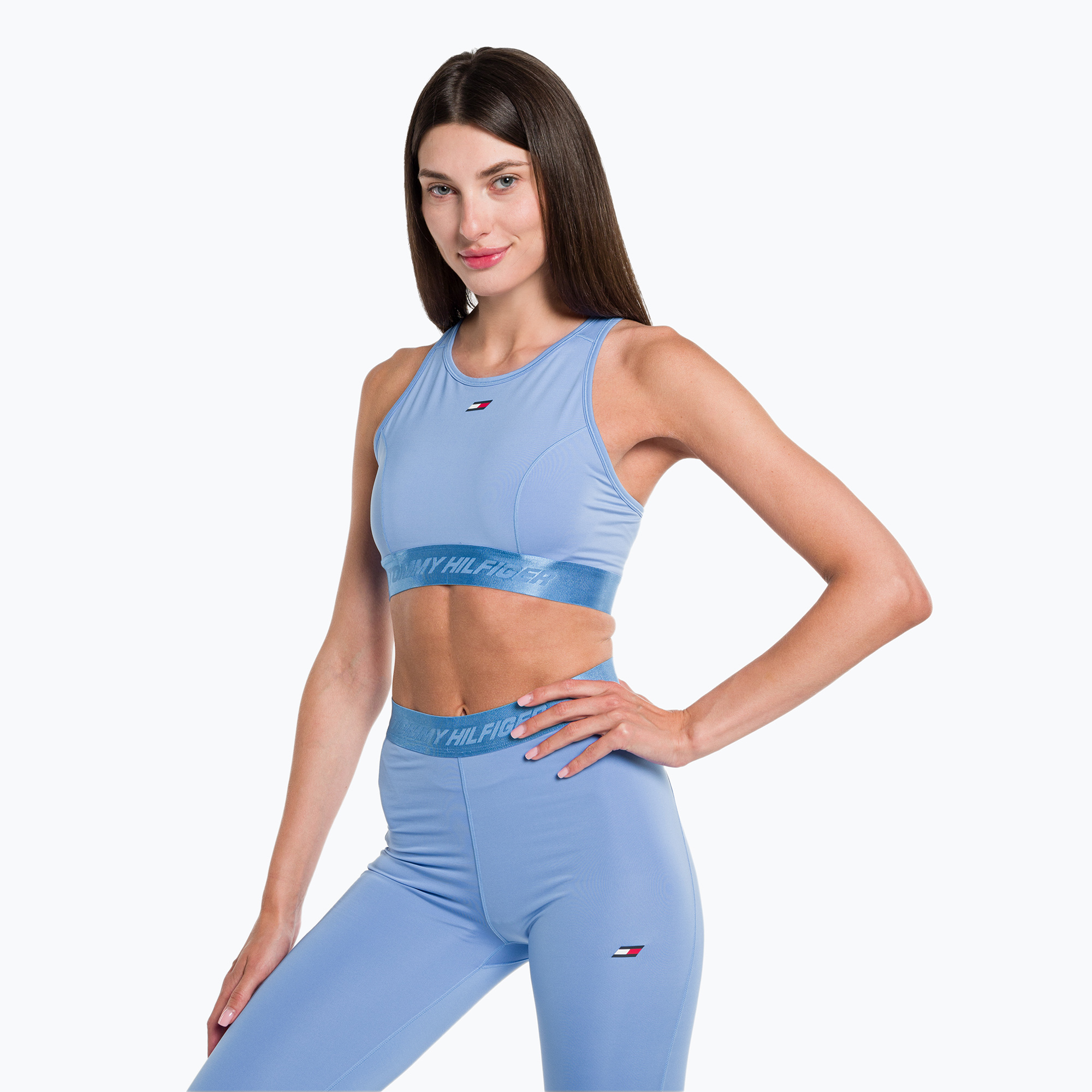 Tommy Hilfiger Essentials Essentials Mid Int Racer Back sutien fitness albastru (Essentials Mid Int Racer Back S10S101621C19)