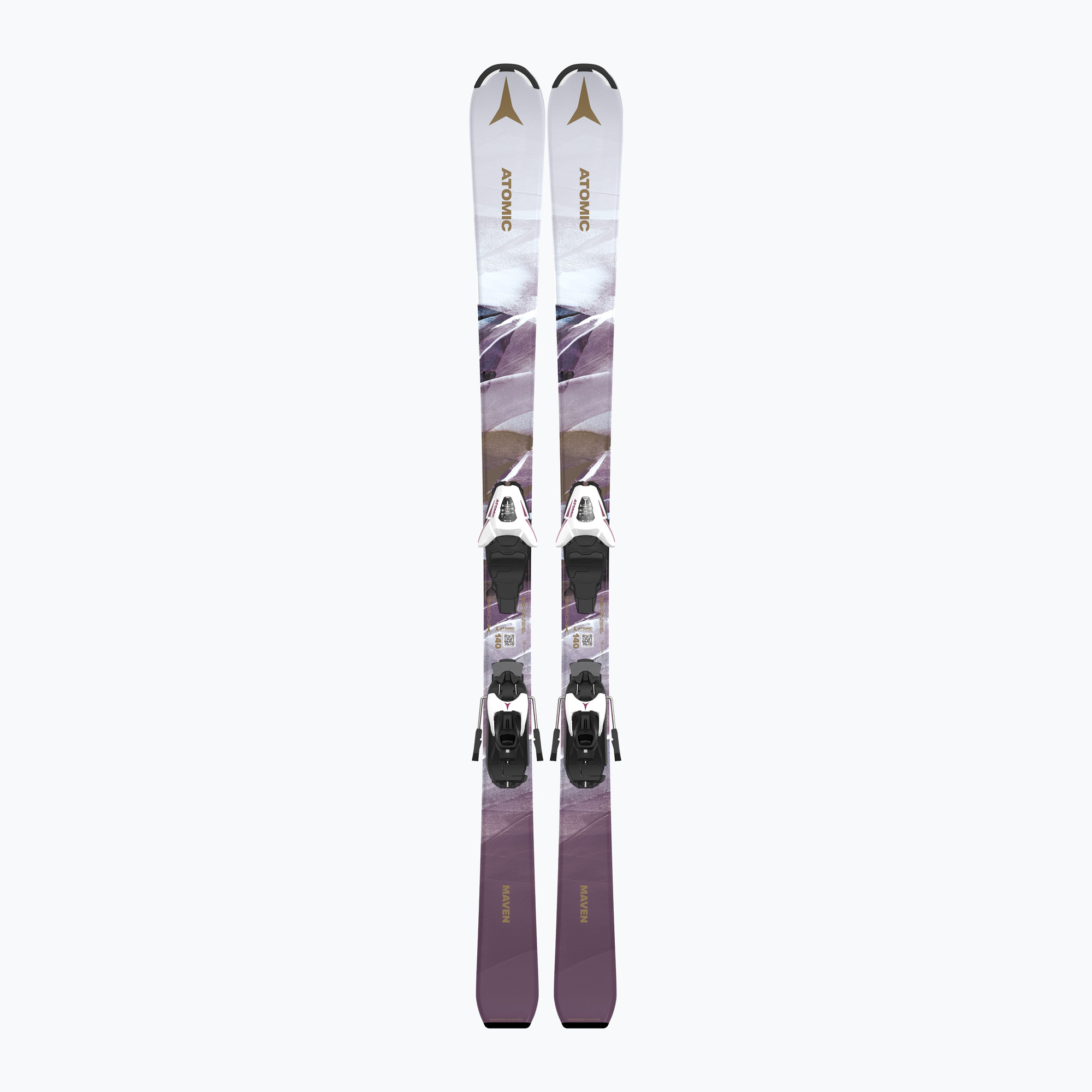 Schiuri de coborâre pentru copii Atomic Maven Girl JTM + legături  C5 GW white/laven