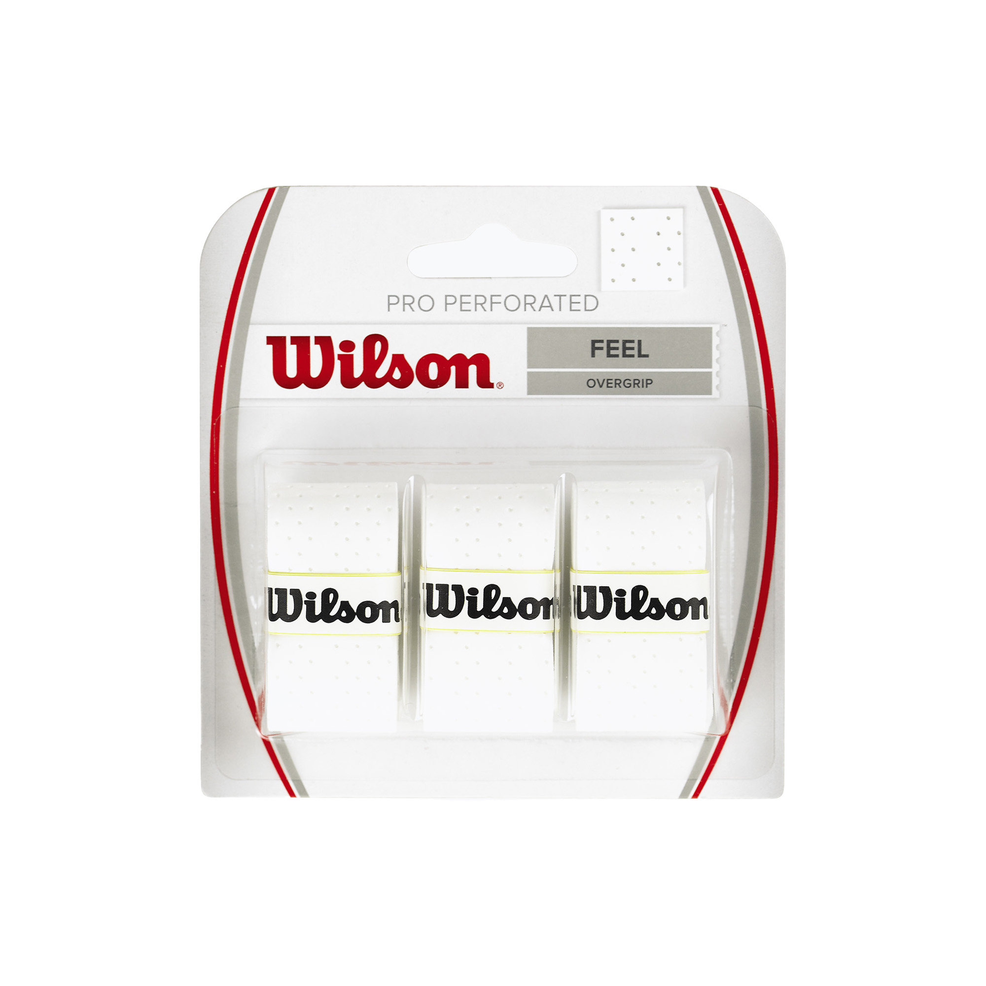 Wilson Pro Overgrip Perforated Tennis Wraps 3 buc alb WRZ4005WH