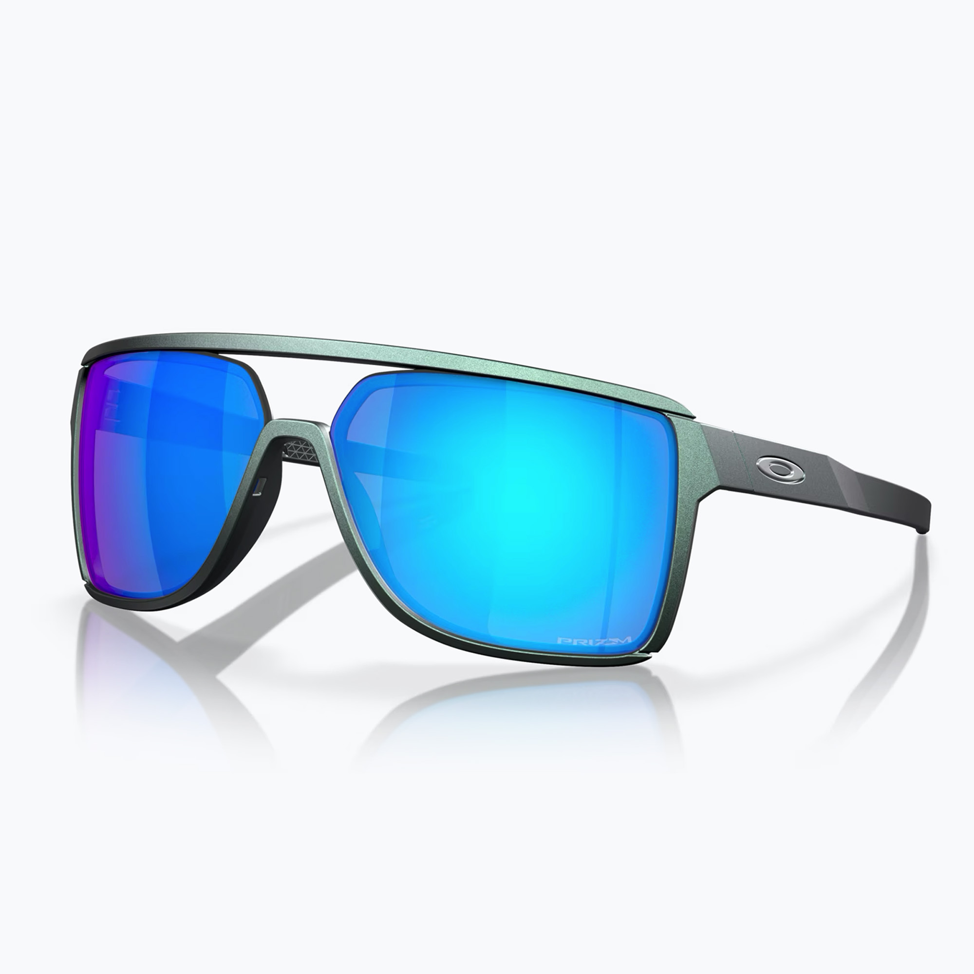 Ochelari de soare Oakley Castel matte silver/blue colorshift/prizm sapphire (Castel OO9147-1363)