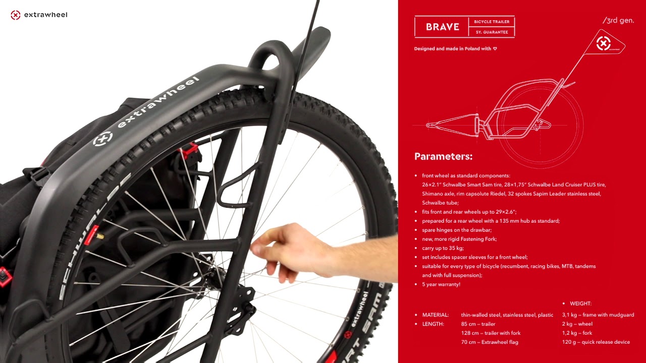 Remorcă pentru biciclete Extrawheel Voyager negru PRO E0033