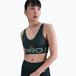 Sutien de antrenament Nike Pro Indy Plunge seaweed/clay green/white