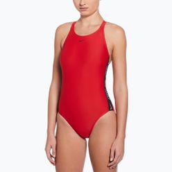 Costum de baie dintr-o piesă pentru femei Nike Logo Tape Fastback university red