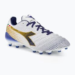 Ghete de fotbal Diadora Brasil Elite Tech GR ITA LPX pentru bărbați, alb/albastru/auriu