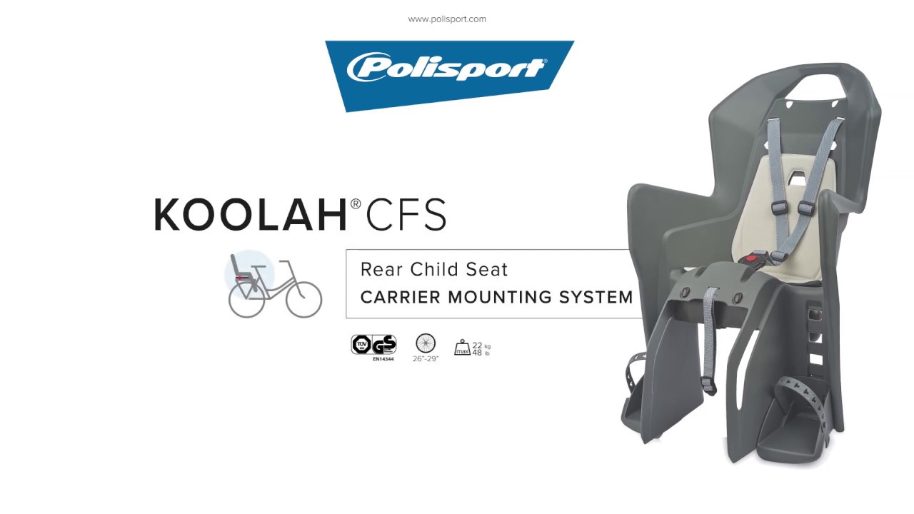 Polisport Koolah CFS scaun pentru biciclete cu suport spate gri FO 8631500005